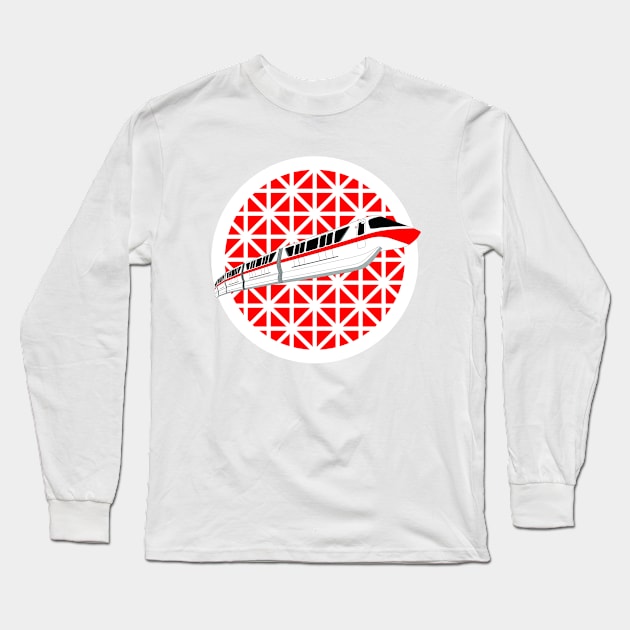 Red Spaceship Earth Monorail Long Sleeve T-Shirt by FandomTrading